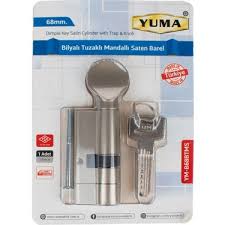 Yuma Bilyalı Tuzaklı Mandallı Saten Çelik Kapı Kilit Bareli