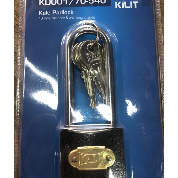 KD001/70 540 Kale Uzun Gri Asma Kilit Uzun Kancaklı 40mm