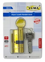 68 mm Bilyalı Mandallı Tuzaklı Barel  Sarı (Kapı Göbeği) Yuma - Görsel 2