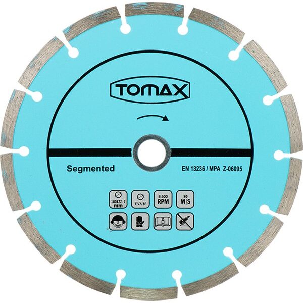 Tomax Segmentli Elmas Beton Kesici Disk - 115X2,0X22