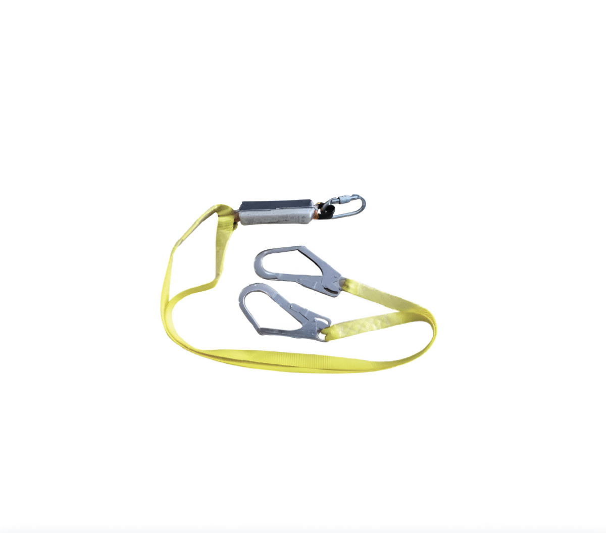 ÇİFT BACAKLI ŞOK EMİCİLİ KANCA KARABİNALI LANYARD - Görsel 1