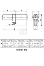 Kale 164Snc Çelik Bilyalı Barel Kapı Kilidi - Saten Sistem Barel Kapı Göbeği 68 mm - Görsel 2