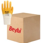BEYBİ KN250 Sarı Nitril Eldiven No:10 – Pamuk Astarlı | Yerli Üretim - Görsel 4