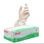 Beybi Pudralı Lateks Muayene Eldiven | S-M-L | Tek Kullanımlık | Beyaz - Görsel 2