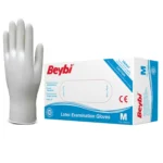 Beybi Pudralı Lateks Muayene Eldiven | S-M-L | Tek Kullanımlık | Beyaz