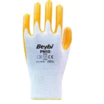 Beybi PN10 Naylon Nitril Eldiven Sarı No:10 | EN388 4141A | Hafif ve Dayanıklı İş Eldiveni - Görsel 2