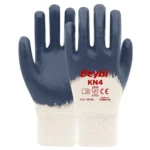 Beybi KN4 Nitril Eldiven Lacivert No:10 | Pamuk Astarlı Yağ ve Petrole Dayanıklı İş Eldiveni