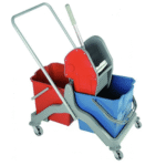 Plastik Pres Çift Kovalı Temizlik Arabası