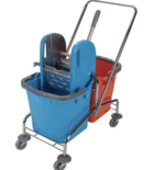 Plastik Pres Çift Kovalı Temizlik Arabası - Görsel 2