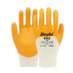 Beybi KN2 Sarı Nitril Eldiven No:10 | Pamuk Astarlı | Dayanıklı İş Eldiveni