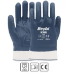 Beybi KN6 Petrolcü Nitril Eldiven No:10 | Tam Nitril Kaplı Yağ ve Petrole Dayanıklı Pamuk İş Eldiveni - Görsel 2