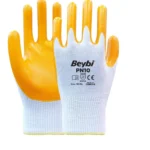 Beybi PN10 Naylon Nitril Eldiven Sarı No:10 | EN388 4141A | Hafif ve Dayanıklı İş Eldiveni